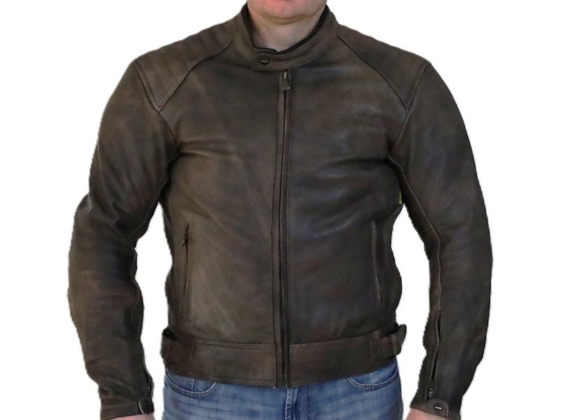 Kurtka motocyklowa, męska, skórzana, brązowa, rozmiar M