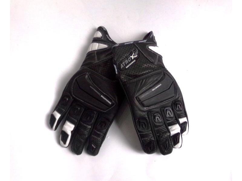 Rękawice motocyklowe, skórzane, czarne, rozmiar L